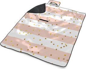 Sablio Plážová deka Pruhy a zlaté bodky: 200x140 cm