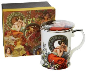 Home Elements Hrnček so sitkom a viečkom 400 ml, Mucha