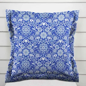 Biante Dekoračná obliečka na vankúš s lemom PML-100 Modro-biely ľudový ornament 60 x 60 cm