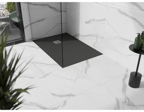 Mexen Stone+, obdĺžniková vanička z minerálneho kompozitu 140 x 70 cm, antracitová, 44717014