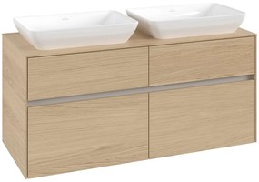 VILLEROY &amp; BOCH Collaro závesná skrinka pod dve umývadlá na dosku, 4 zásuvky, 1200 x 500 x 548 mm, Nordic Oak, C11500VJ