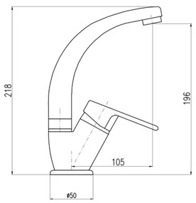RAV Slezák CO106.0/2 - Drezová batéria COLORADO 21,8 cm lesklý chróm