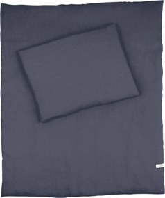 Ľanová sada do postieľok s výplňou grafitová 50x65 cm
