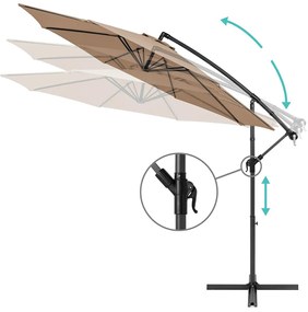 Závesný slnečník 2,7 m, Khaki
