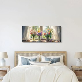 Obraz - Kytica pri okne (120x50 cm)