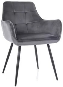 Stolička Lemon Velvet sivá