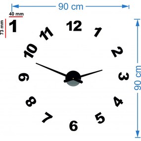 Sentop nástenné hodiny nalepovacie čísla P047  OPTIC aj čierne