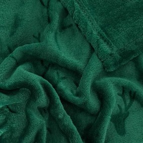 Vianočná deka NOBLE Deer 150x200 cm - tmavo zelená