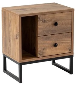 Nočný stolík GLIMMER 50x45,2 cm borovica atlantic/čierna