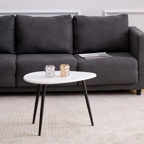 Autronic - Konferenční stůl, MDF deska, bilý matt, černý kov - AF-3011 WT