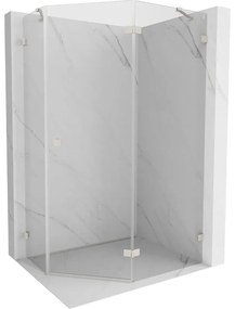 Mexen Lunar, pravý výklopný päťuholníkový sprchový kút 100 x 90 cm, 8mm číre sklo, oceľový profil, 831-100P-090L-97-00-P