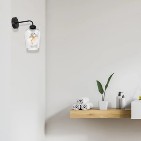 Nástenné svietidlo Santiago, 1x transparentné sklenené tienidlo, b