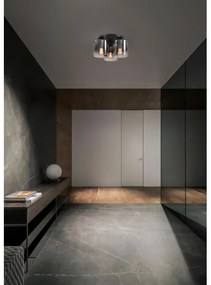 Searchlight 88911-3BK - Stropné svietidlo SWEDEN 3xE27/60W/230V priemer 39 cm čierna/dymová