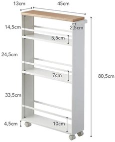 Biely kovový kúpeľňový regál 47,5x81 cm Tower – YAMAZAKI