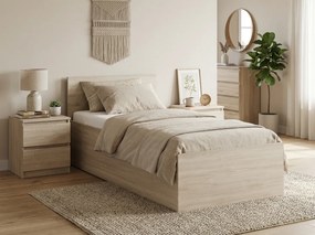 Posteľ SOFIA 80 x 200 cm, dub sonoma Rošt: S latkovým roštom, Matrac: Matrac SOMMERA 18 cm