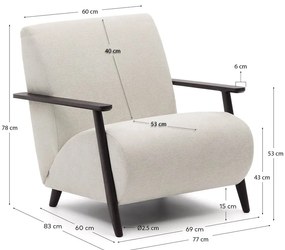 Béžové/krémové ženilkové kreslo Meghan – Kave Home