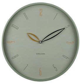 Dizajnové nástenné hodiny Karlsson 6012GR zelené,priemer 40 cm