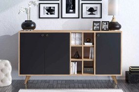 Dizajnová komoda Cadilyn 140 cm čierna