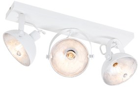 Priemyselné stropné svietidlo biele so striebornou 3-žiarovkové nastaviteľné - Magnax