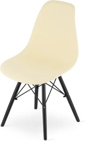Set jedálenských stoličiek OSAKA krémové (čierne nohy) 4ks