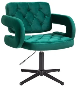 LuxuryForm DESIGN Kreslo ADRIA VELUR na čiernom kríži - zelené