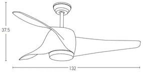 Zambelis 20256 - LED Stropný ventilátor LED/15W/230V 3000/4000/6000 + DO