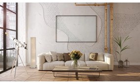 Béžová stojacia lampa s textilným tienidlom (výška 110 cm) Thor – Fischer &amp; Honsel