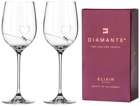 Diamante poháre na biele víno Romance s kamienkami Swarovski 330ml 2KS