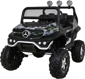 Ramiz Mercedes Benz Unimog pre deti Moro lak + pohon 4x4 + diaľkové ovládanie + batožinový priestor + pomalý štart + MP3 LED