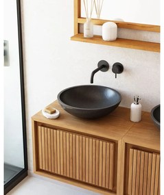 Čierne umývadlo z terrazzo Kave Home Sunday, ø 40 cm