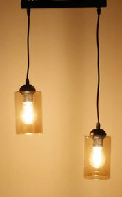 Candellux Čierno-hnedý závesný luster Bistro pre žiarovku 2x E27 32-00538