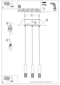 Sollux SL.1688 - Luster na lanku LAMI 3xGU10/10W/230V biela