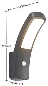 Lindby Moshe vonkajšie nástenné LED svetlo, snímač