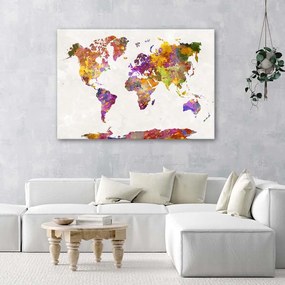 Gario Obraz na plátne Akvarelové škvrny mapa sveta Rozmery: 60 x 40 cm