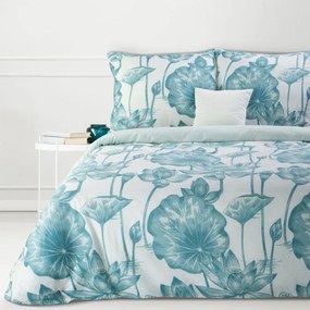 Eurofirany Biele posteľné obliečky SONIA13 s kvetinovým vzorom 220x200 cm, 70x80 cm/x2