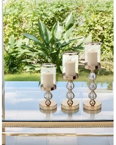 SADA 3x zlatých svietnikov