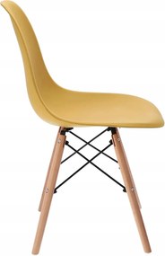 Dekorstudio Dizajnová jedálenská stolička v škandinávskom štýle - horčicová