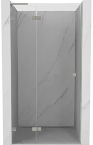 Mexen, Mexen Lunar L výklopné sprchové dvere ľavé 85 cm, transparentné, brúsený nikel - 834L-085-000-97-00-L