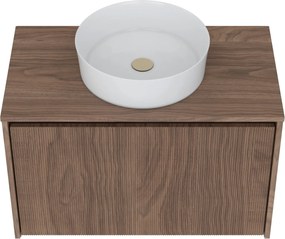 Závěsná skříňka pod umyvadlo Pezzo 80 cm s deskou ořech