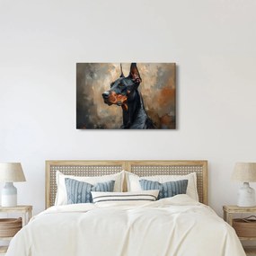 Obraz - Portrét Dobermana (90x60 cm)