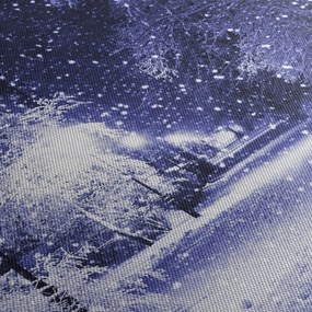 Obraz - Čarovná zimná noc (s hodinami) (90x30 cm)