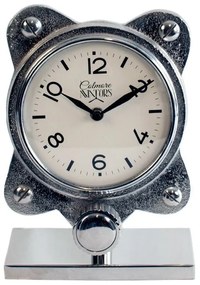 Stolové kovové strieborné hodiny - 19cm