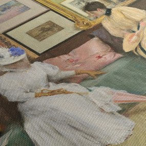 Obraz - William Merritt Chase, A Friendly Call, reprodukcia (s hodinami) (90x30 cm)