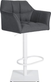 Barová stolička Damaso W - filc, biely rám - Sivá