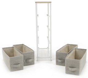 Komoda OFELIA s látkovými zásuvkami, biela