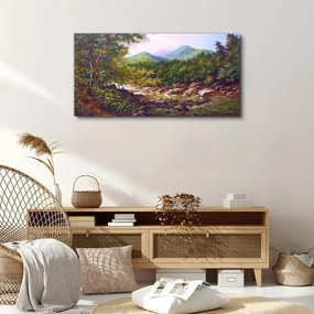 Obraz canvas Las River Stones Mountains