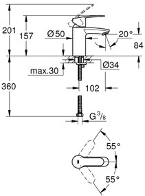 GROHE 3246820E - Umývadlová batéria EUROSTYLE COSMOPOLITAN veľkosť S chróm