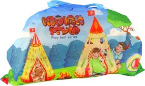 LEAN Toys Detský stan Tipi indiánsky štýl krémový 160 x 105 cm