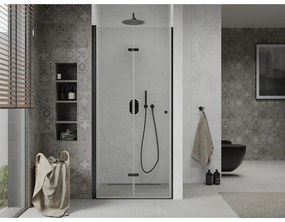 Mexen Lima, skladacie sprchové dvere do otvoru 120 x 190 cm, 6mm číre sklo, čierny profil, 856-120-000-70-00