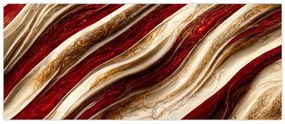 Obraz - Zlato - biela textúra (120x50 cm)